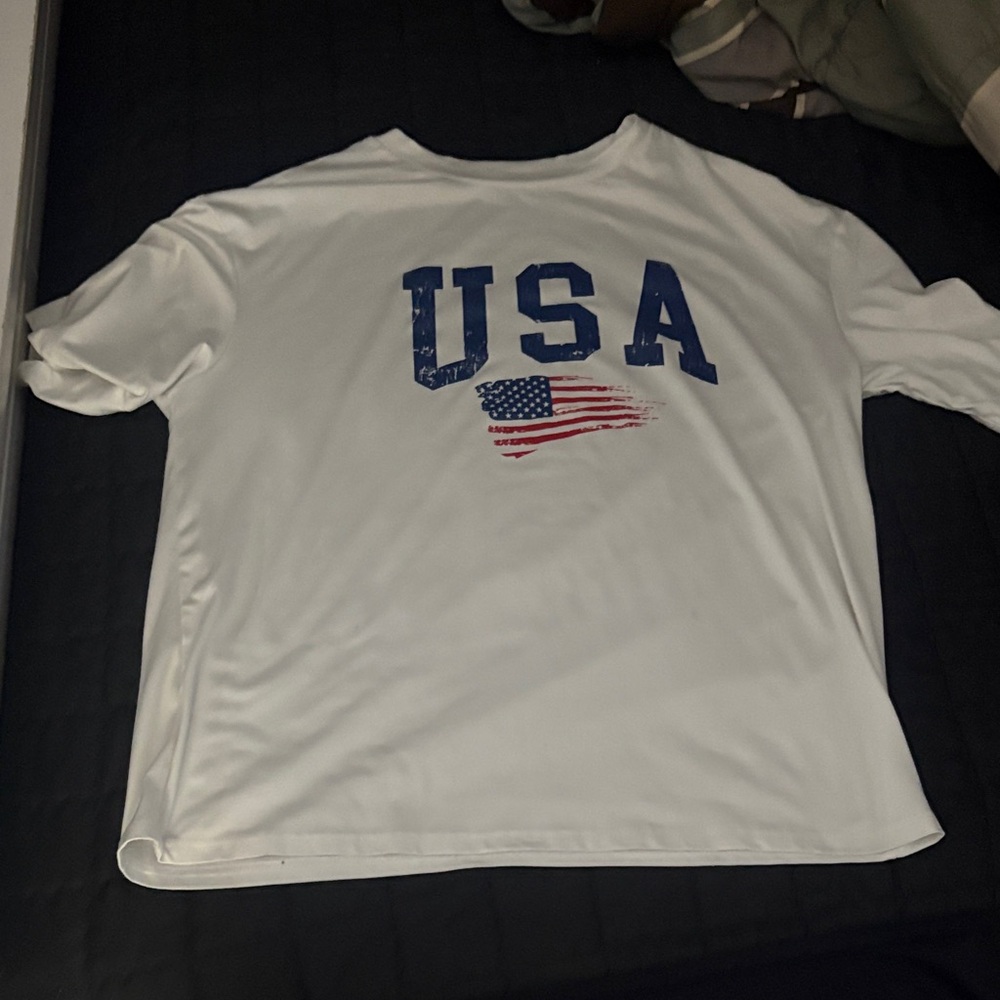 White oversized USA Graphic T-Shirt